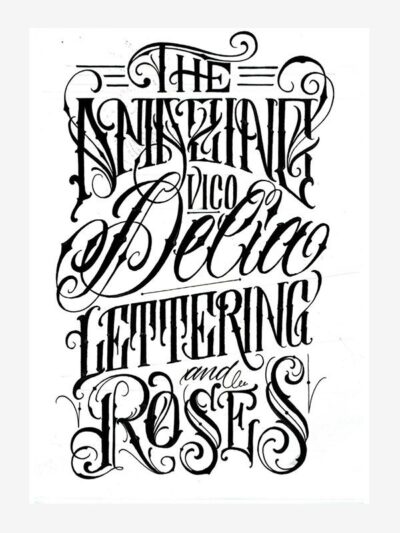 Lettering and Roses by Delia Vico