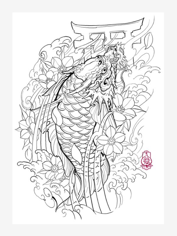 Japanese Blackwork Tattoo by BonBon