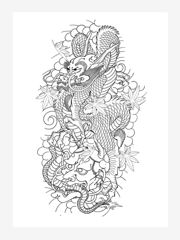 Tattoo art sketch of a japanese dragon over colorful paper Stock Photo  Picture And Low Budget Royalty Free Image Pic ESY006334492  agefotostock