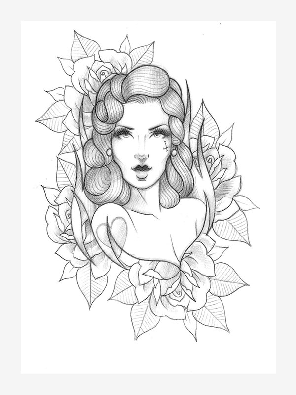 Woman Neo Traditional Icons by Ian Parkin