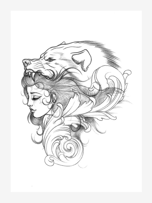 Woman Neo Traditional Icons by Ian Parkin