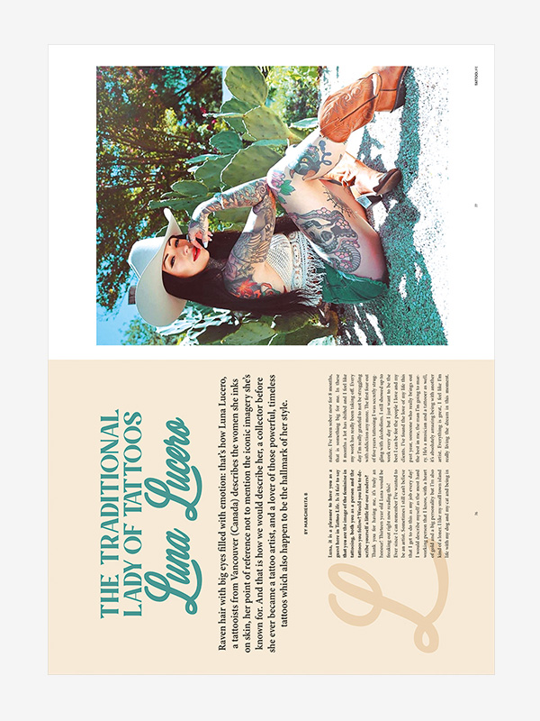 Luna Lucero, Tattoo Life Magazine 142 (May/June 2023)